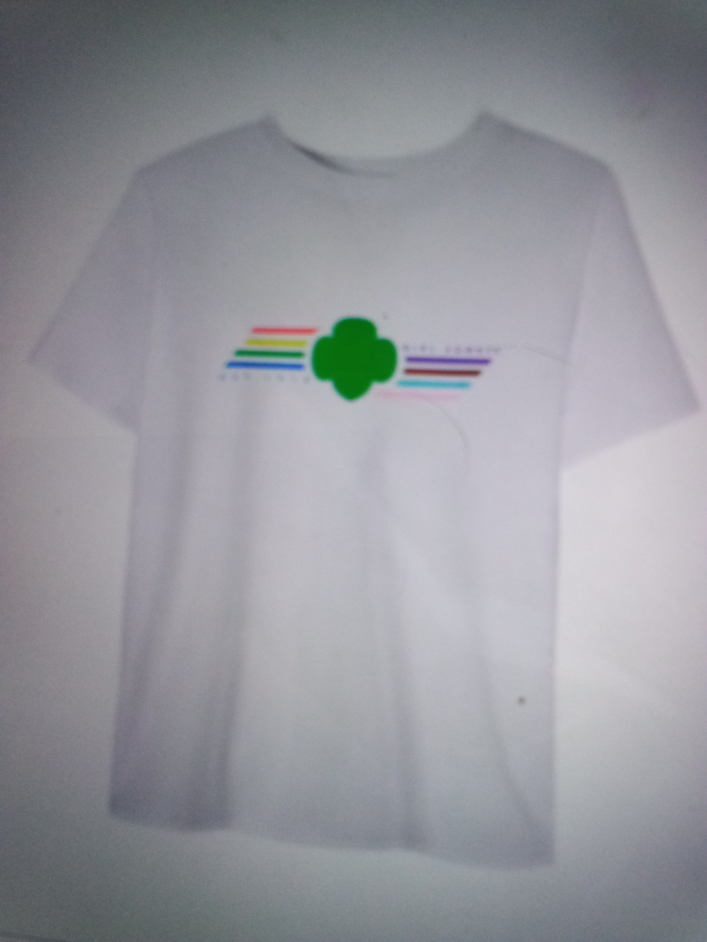 White Short Sleeve Tee with Green Clover Graphic